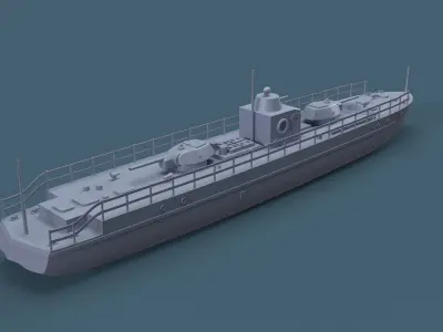 Armored boat 3D print model