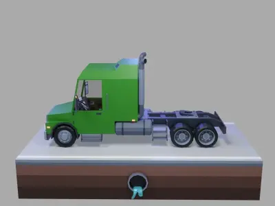 low poly truck semi Low-poly 3D model from CGTrader