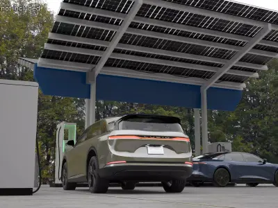 Lucid Gravity Electric SUV with Ultrafast EV Boost Charger 3D model
