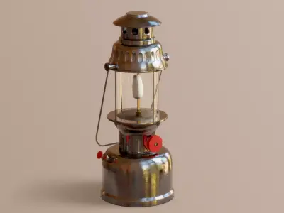 Gas Lamp Low-poly 3D model