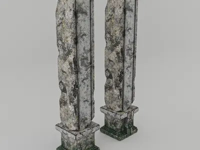 Ancient Pilar Modular Low-poly 3D model