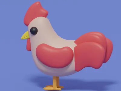 Cartoon Lovely Chicken 3D model