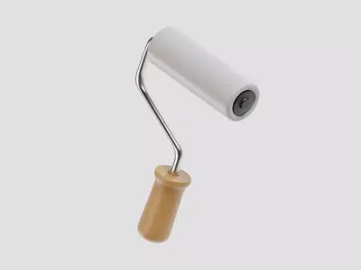 Paint Roller Brush Low-poly 3D model