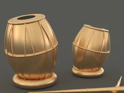 Tabla and Shehnai 3D model 3D model