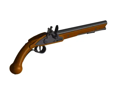 Flintlock Holster Pistol 3D model