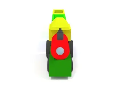 Low Poly Cartoon Train Toy Low-poly 3D model