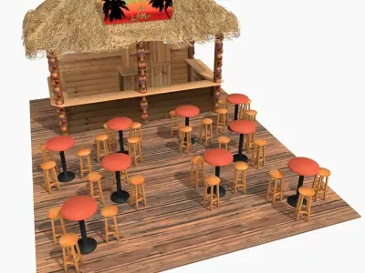Kiosk on the beach 3D model