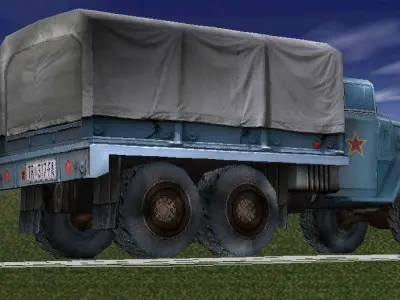 Classic Russian Military Truck Low-poly 3D model