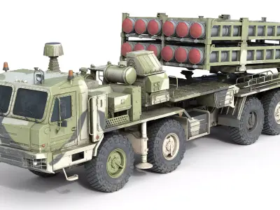 Vityaz S350E Missile Launcher Low-poly 3D model