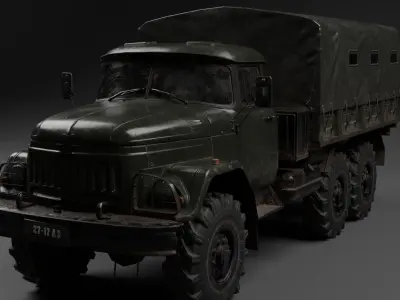 Military truck Low-poly 3D model Low-poly