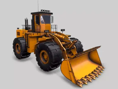 Old Industrial Vehicle Loader Low-poly 3D model purchase