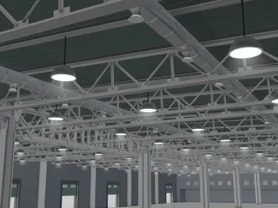 Warehouse Interior with Pallet 3D model