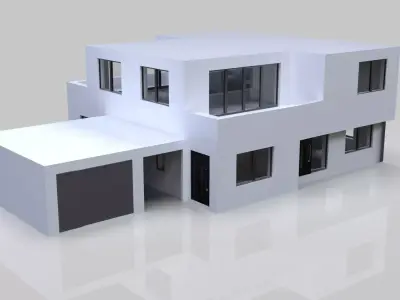 Modern Building House Low-poly 3D model order