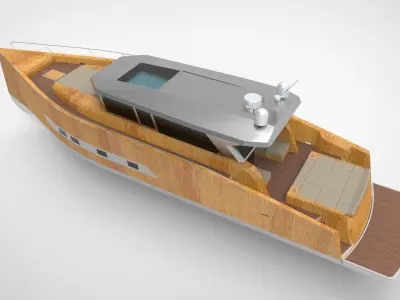 Modern luxury yacht Low-poly 3D model