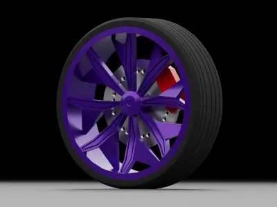 Custom Sport Wheel Free low-poly 3D model