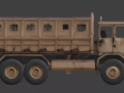 Heavy Military Cargo Truck 3D Model Low-poly 3D model