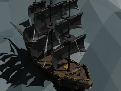 Low Poly Pirate Ship Low-poly 3D model order