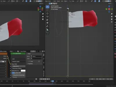 Animated Malta Flags 3D model