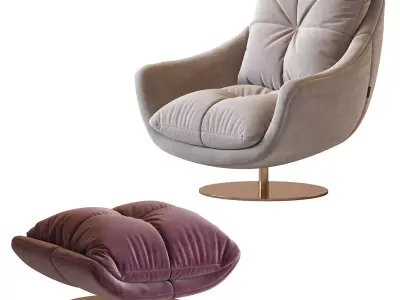 Sophia  Swivel armchair 3D model