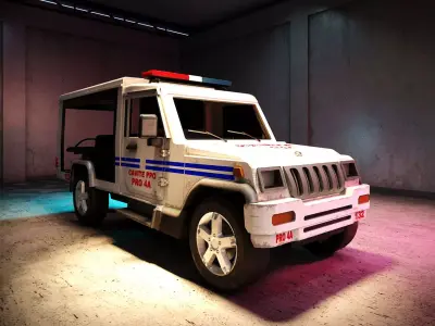 Low Poly Police Patrol Car Low-poly 3D model