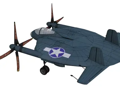 Vought XF5U Low-poly 3D model get
