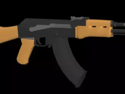 AK-47 rifle Low-poly 3D model shop