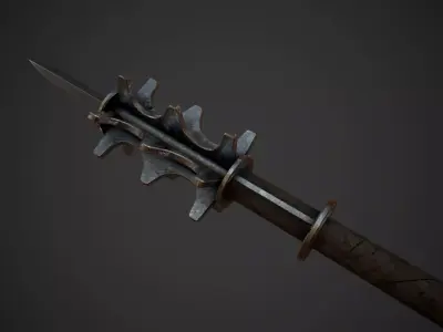 Eveningstar Two-Handed Mace Low-poly 3D model