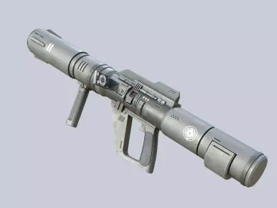Scifi bazooka Low-poly 3D model get