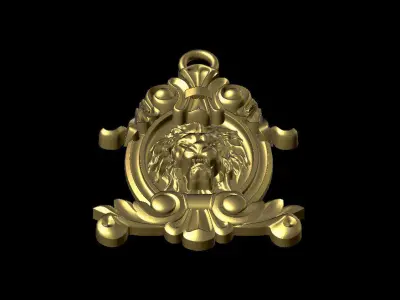 lion necklace 3D print model