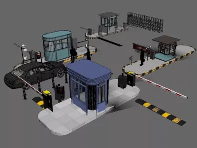 Parking security booth 3D model purchase
