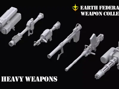 Gundam Earth Federation Heavy Weapons 3D model