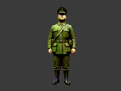 World War II Soldier Low-poly 3D model