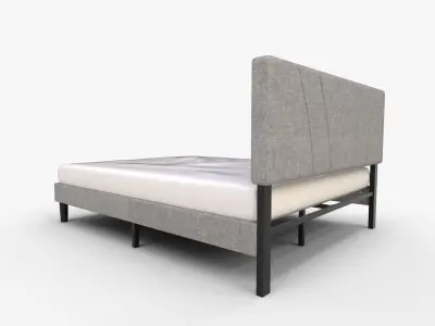 Novilla King Bed Frame and Headboard 3D model