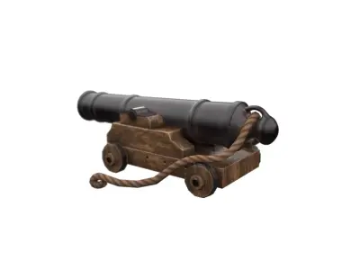 PBR Ship Cannon Model  Low-poly 3D model