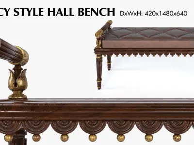 REGENCY STYLE HALL BENCH 3D model
