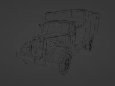 White 1940 Closed Truck  Low-poly 3D model