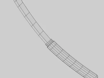 Japanese Style Knife Low-poly 3D model