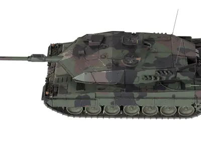 Leopard 2A6 Battle Tank Low-poly 3D model