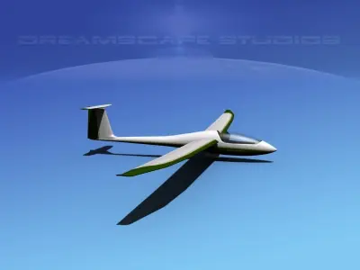 Venture Sailplane  V04 Low-poly 3D model