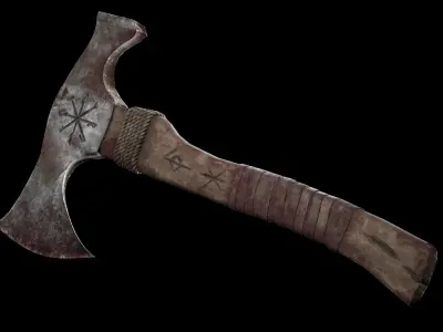 Viking Axe Low-poly 3D model 38