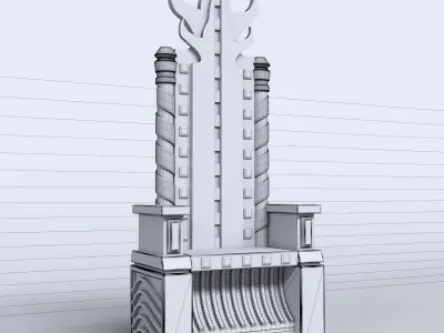 THRONE-1 golden throne 3D model