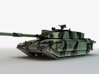 British MBT Challenger 2  Low-poly 3D model