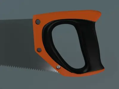 Hand Saw Low-poly 3D model 2