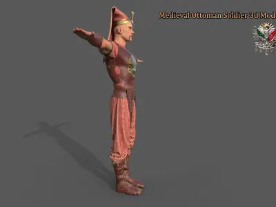 Medieval Ottoman Soldier 3d Model Low-poly 3D model