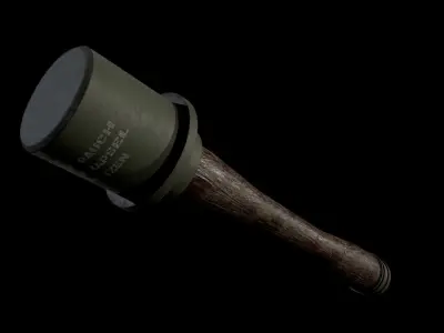 Stickgrenade 3D LowPoly Gamemodel Low-poly 3D model