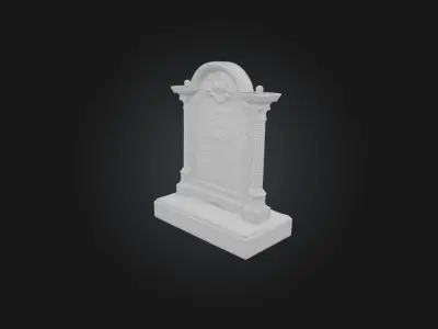 Tombstone with Epitaph Low-poly 3D model