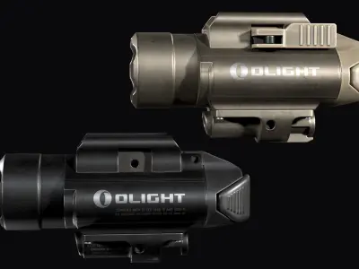 tactical weapon flashlight with laser Olight Baldr Pro Low-poly 3D model