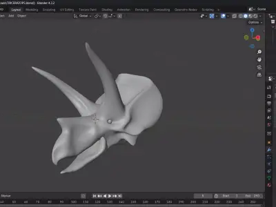 triceratops head realistic 3D model
