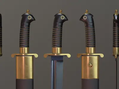 Cleaver of the lower ranks of naval artillery 3D model