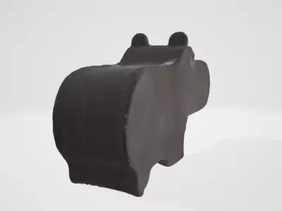 Minimalist Rhinoceros Silhouette 3D Asset Low-poly 3D model